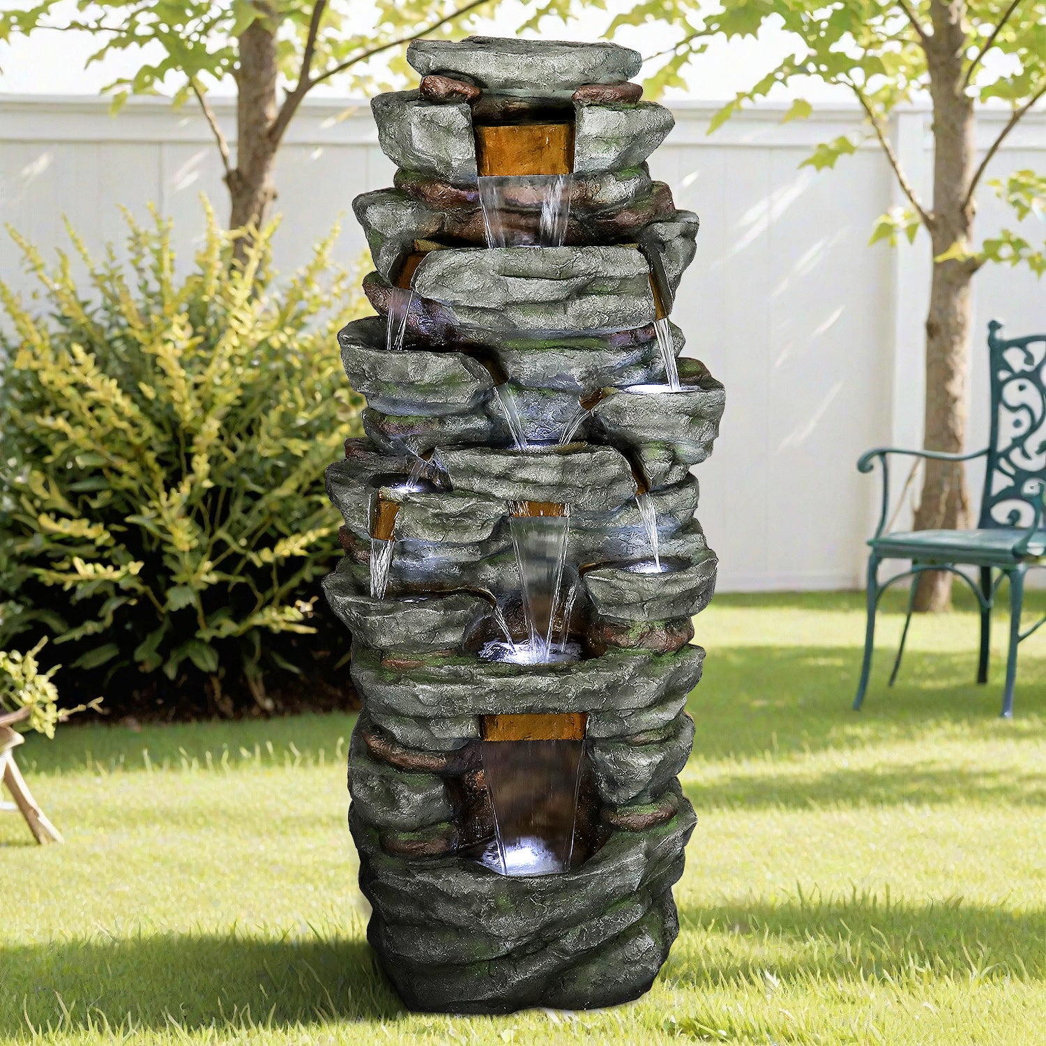 Resin Cliffside Rock Large Outdoor Water Fountain