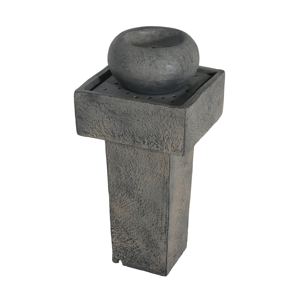Concrete Orb Column Outdoor Water Fountain material texture detail
