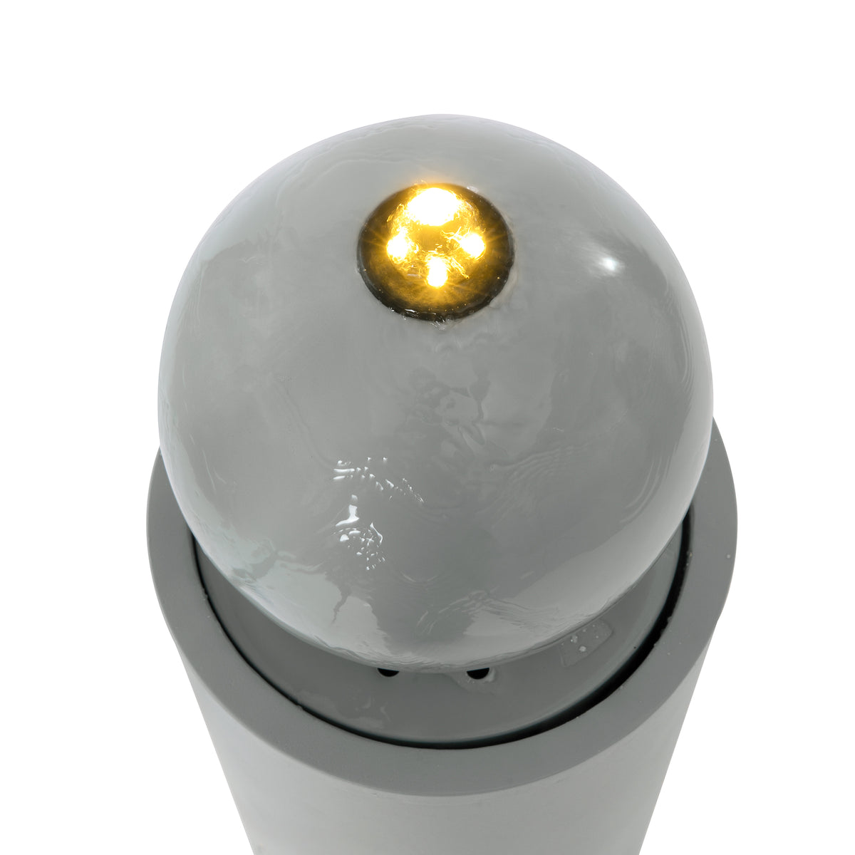 Metal Sphere Water Fountain Outdoor in garden setting