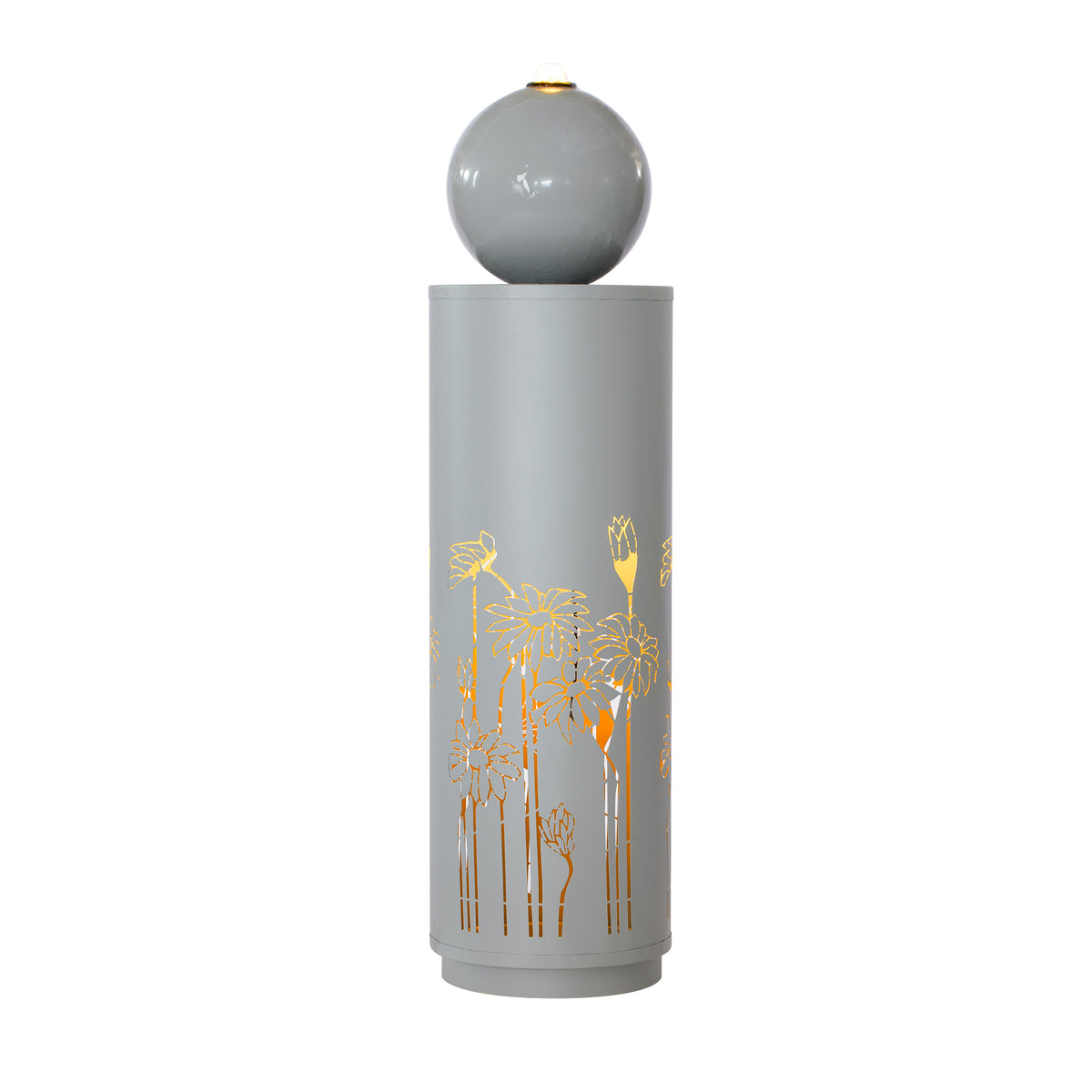 Metal Sphere Water Fountain Outdoor on patio