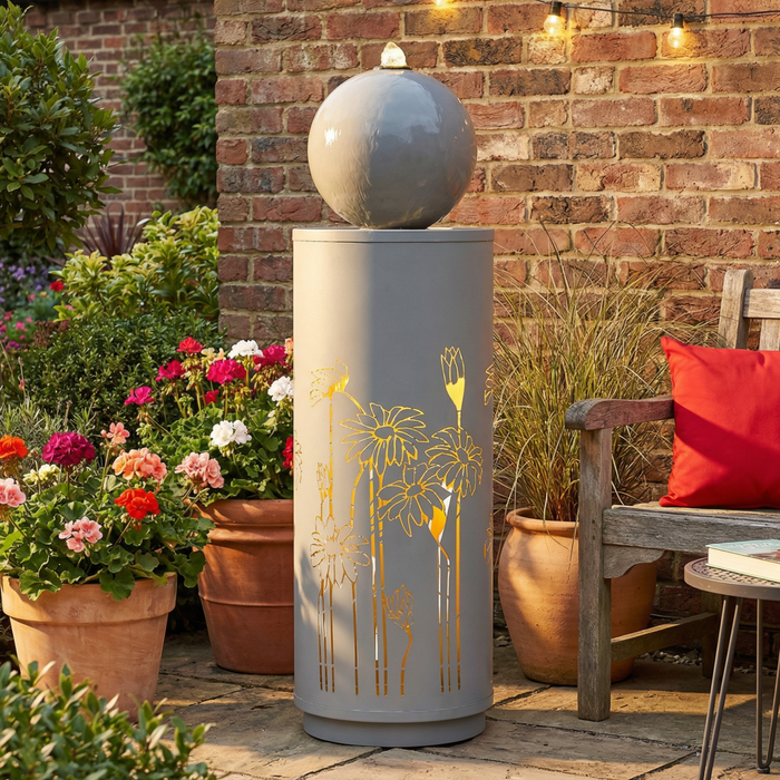 Metal Sphere Water Fountain Outdoor