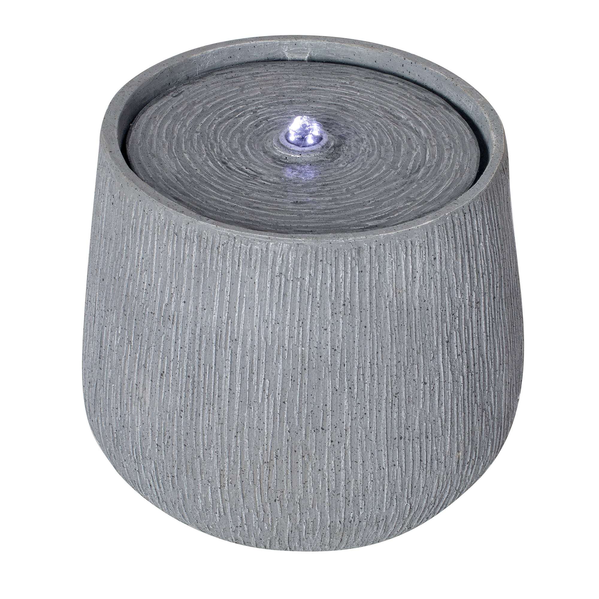 Resin Bubbler Fountain Outdoor Rippled Drum dimensions and size