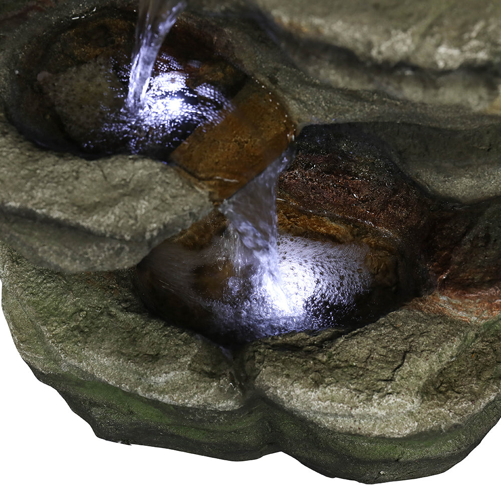 Resin Compact 6 Tier Rockery Outdoor Fountain 30 Inch dimensions and size