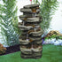Resin Compact 6 Tier Rockery Outdoor Fountain 30 Inch