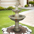 Concrete Fluted 3 Tier Outdoor Water Fountain 51 Inch