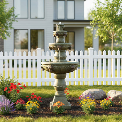 Concrete Lion Head Fountain 3 Tier Outdoor dimensions and size