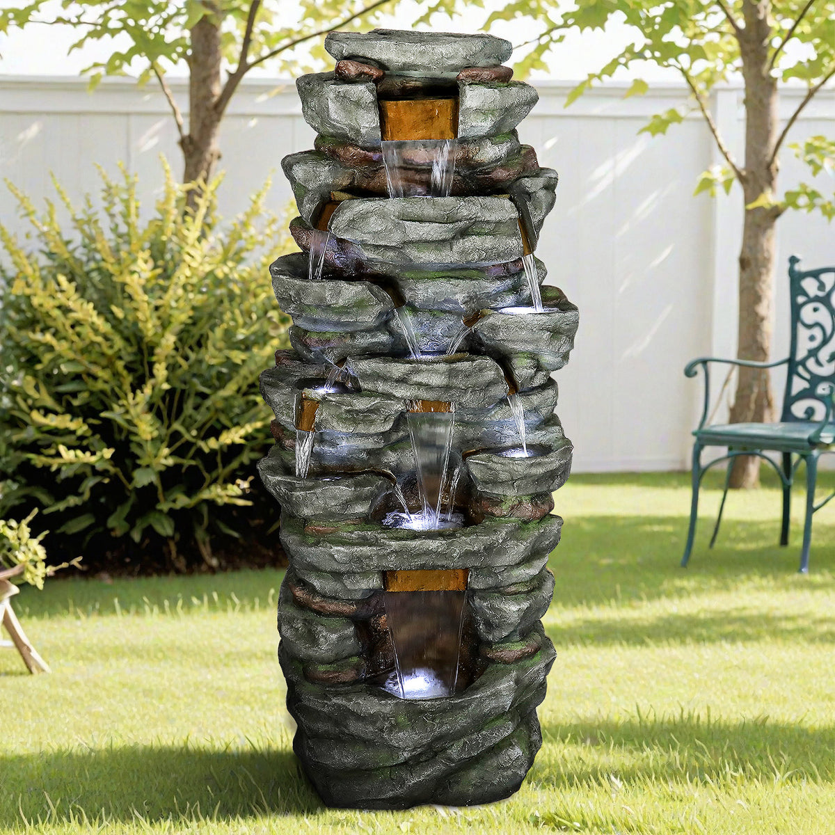 Resin Cliffside Rock Large Outdoor Water Fountain