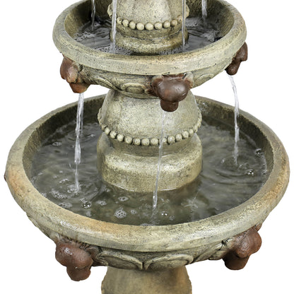 Concrete Lion Head Fountain 3 Tier Outdoor
