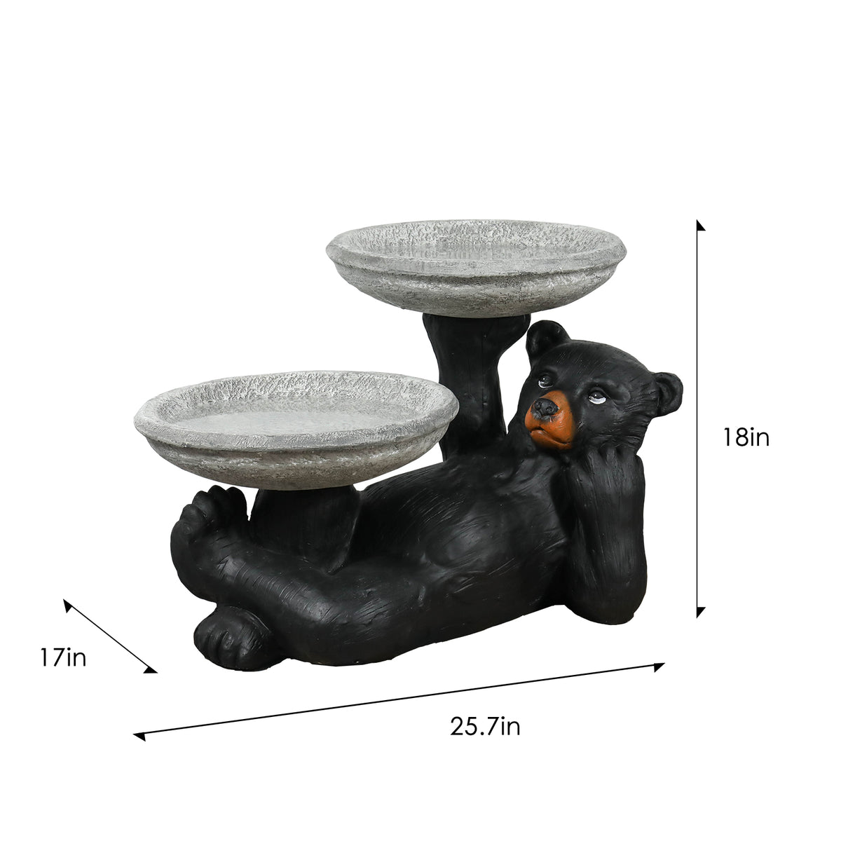 Concrete Bird Feeder with Bird Bath Bear 18 Inch product view