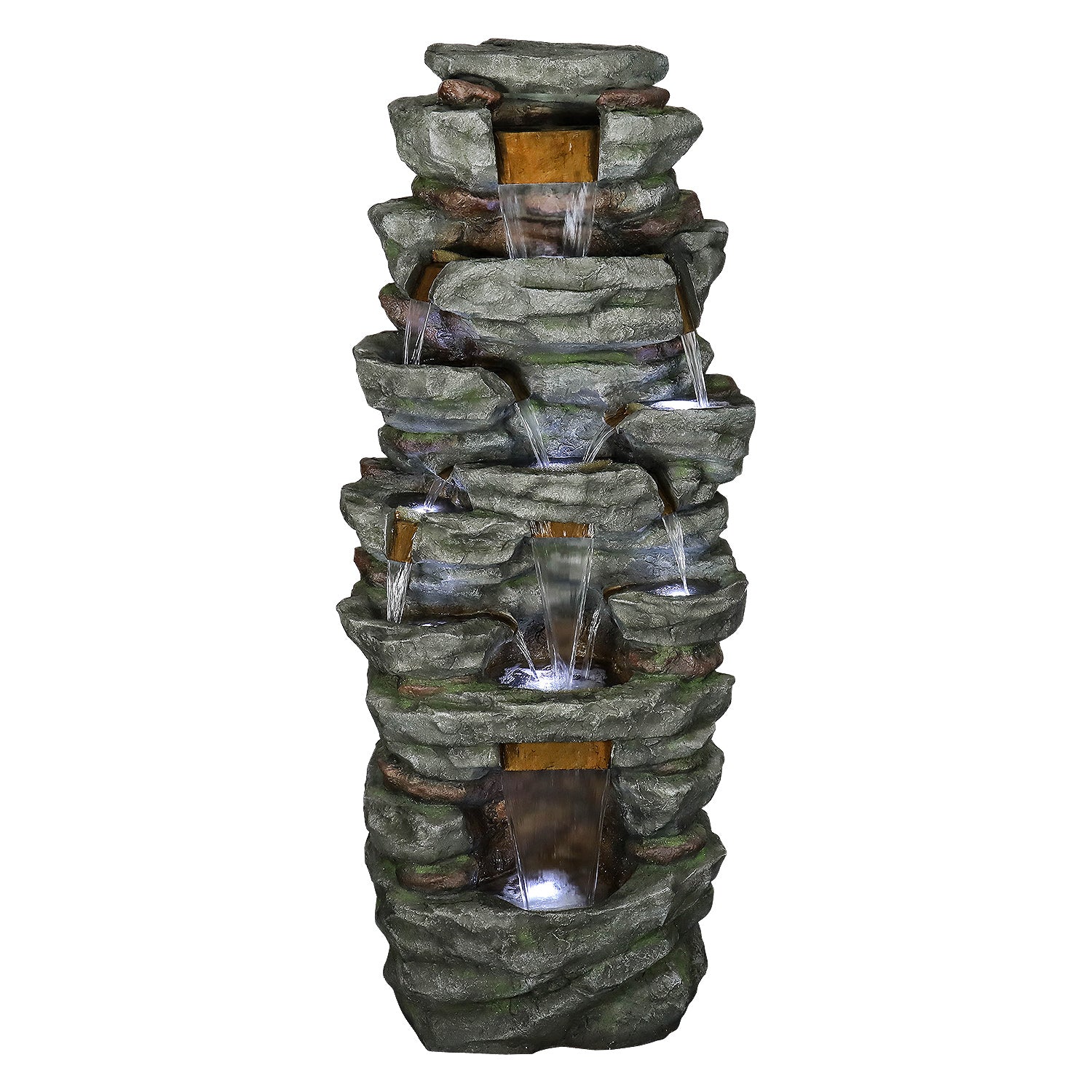 Resin Cliffside Rock Large Outdoor Water Fountain dimensions and size