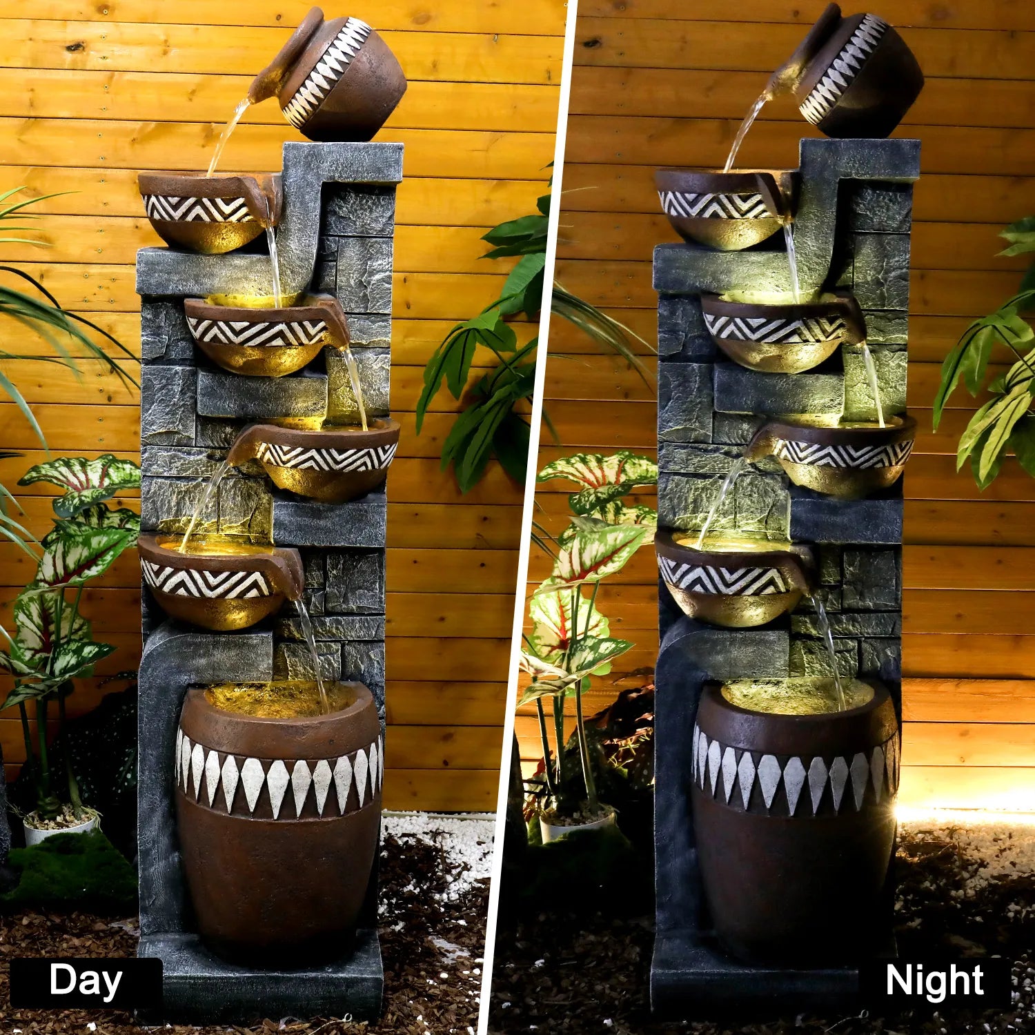Resin Bohemian 6 Tier Tall Outdoor Water Fountain dimensions and size