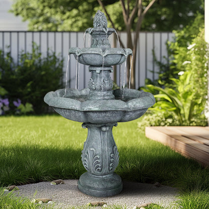 Concrete Pedestal Fountain Ornate 3 Tier Outdoor material texture detail