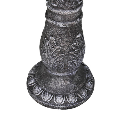Sturdy reinforced concrete base of the 24.4"H pedestal birdbath