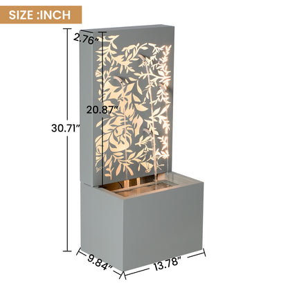 Metal Wall Fountain Outdoor Cut Leaf Panel Backlit material texture detail