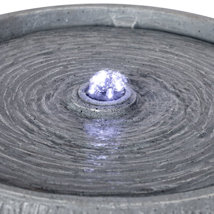 Resin Bubbler Fountain Outdoor Rippled Drum dimensions and size