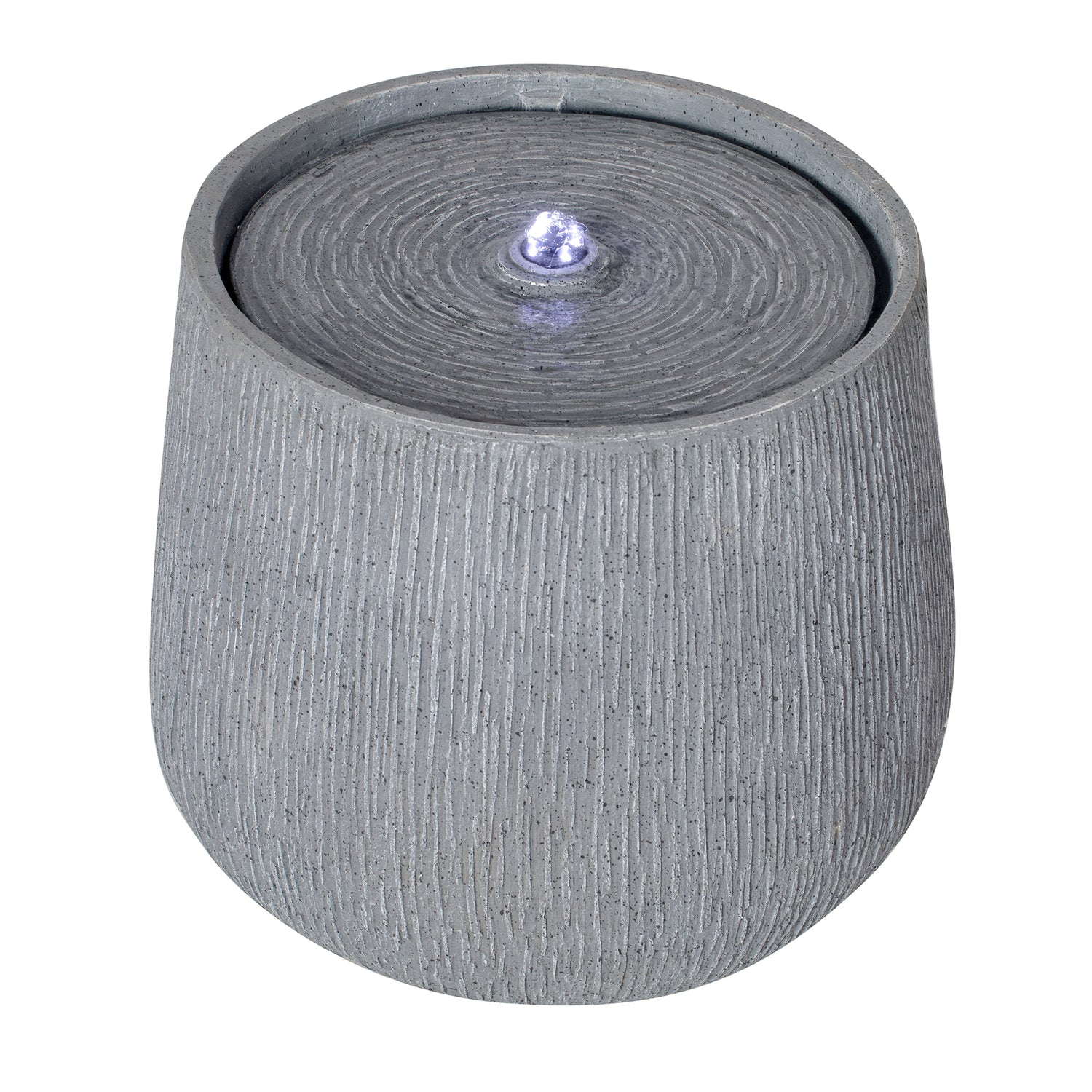 Resin Bubbler Fountain Outdoor Rippled Drum dimensions and size