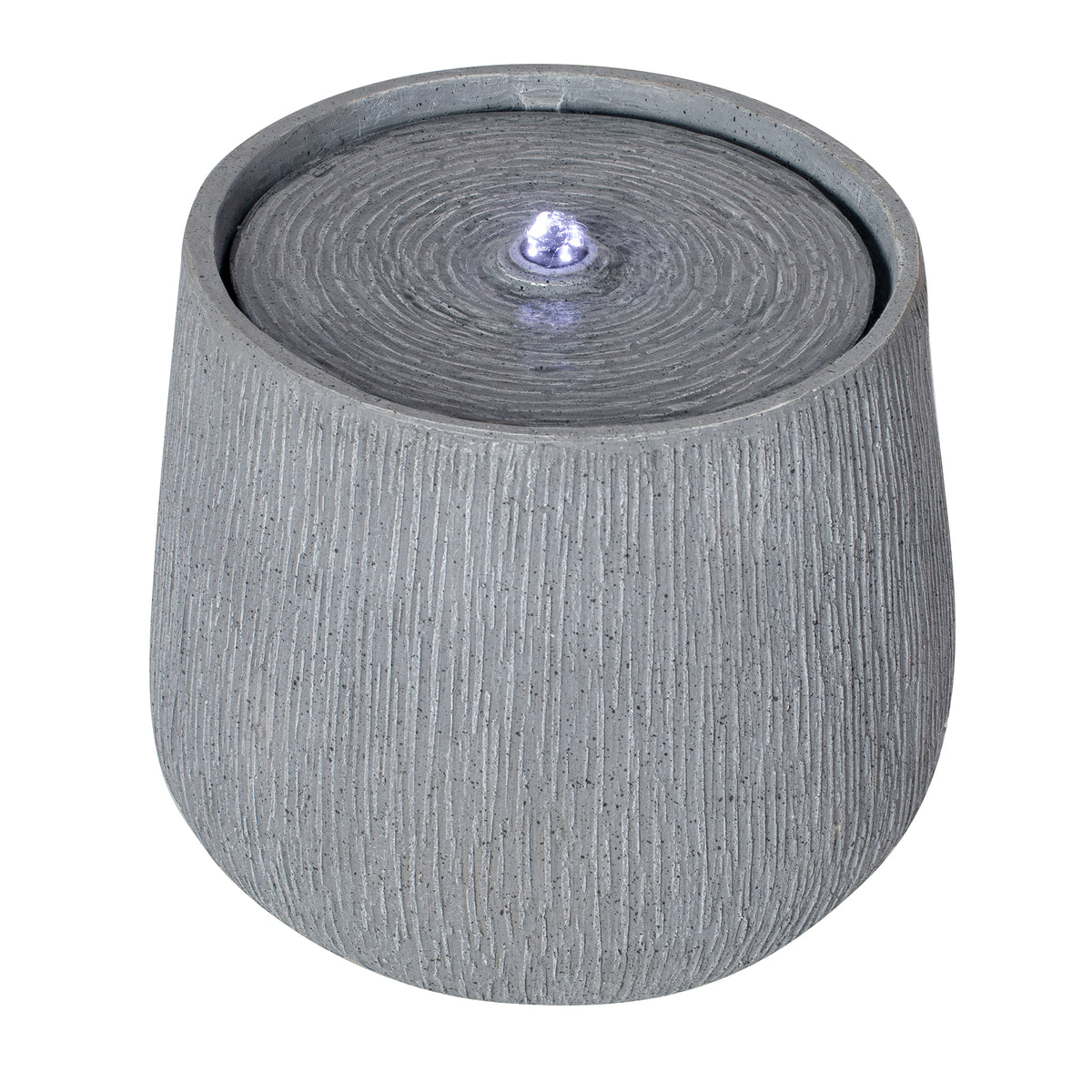 Resin Bubbler Fountain Outdoor Rippled Drum dimensions and size