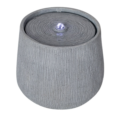 Resin Bubbler Fountain Outdoor Rippled Drum dimensions and size