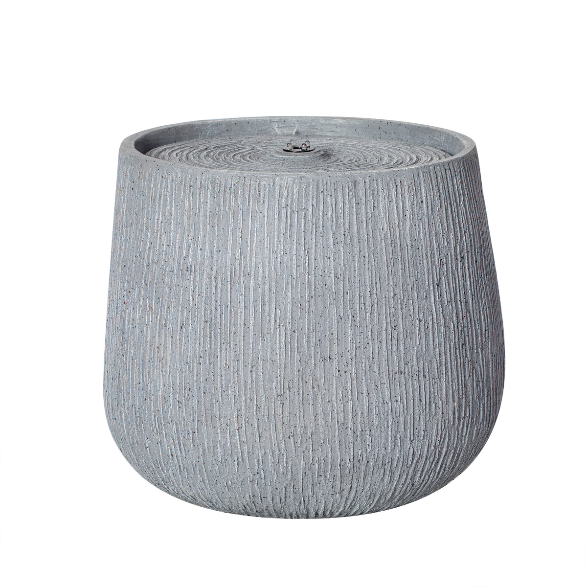 Resin Bubbler Fountain Outdoor Rippled Drum full view