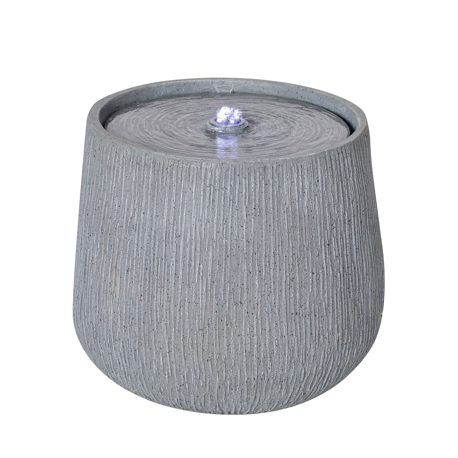 Resin Bubbler Fountain Outdoor Rippled Drum material texture detail