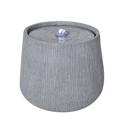 Resin Bubbler Fountain Outdoor Rippled Drum material texture detail