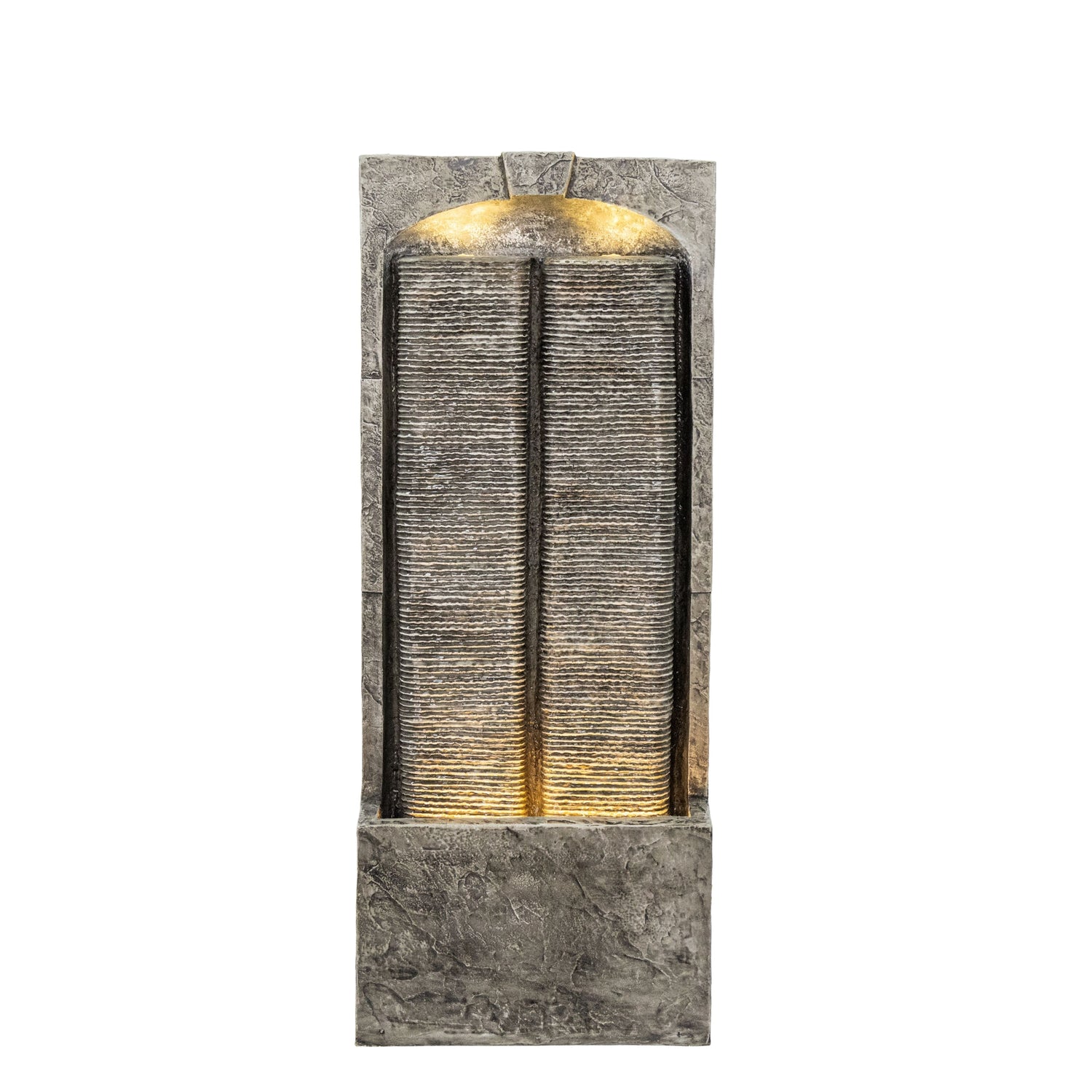 Resin Slate Outdoor Water Wall Fountain on patio