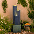 Resin Slate Water Wall Fountain 3 Column Top Lit