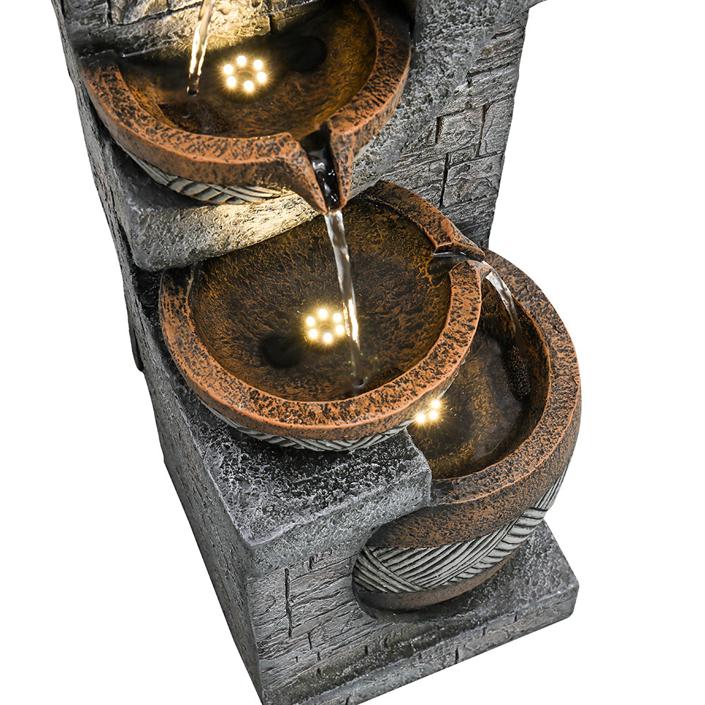 Resin Carved Clay Urn Outdoor Water Fountain 42 Inch product view