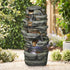 Resin Stacked Rock Outdoor Fountain 32 Inch Lit Water
