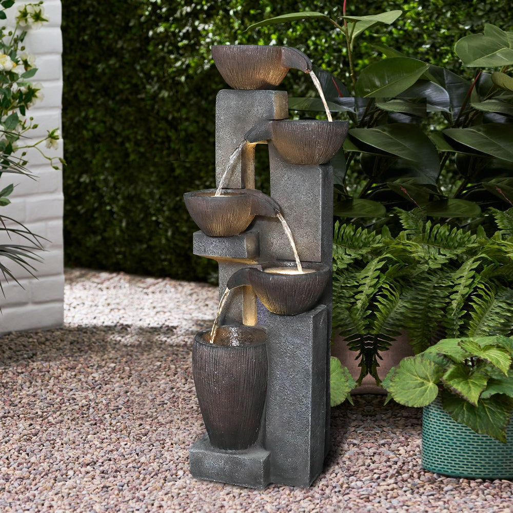 Resin Tiered Fountain Stacked Pots