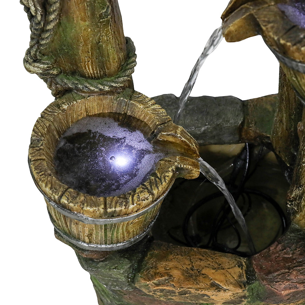 Resin Wishing Well Outdoor Fountain 39 Inch