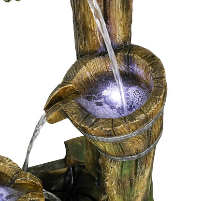 Resin Wishing Well Outdoor Fountain 39 Inch full view
