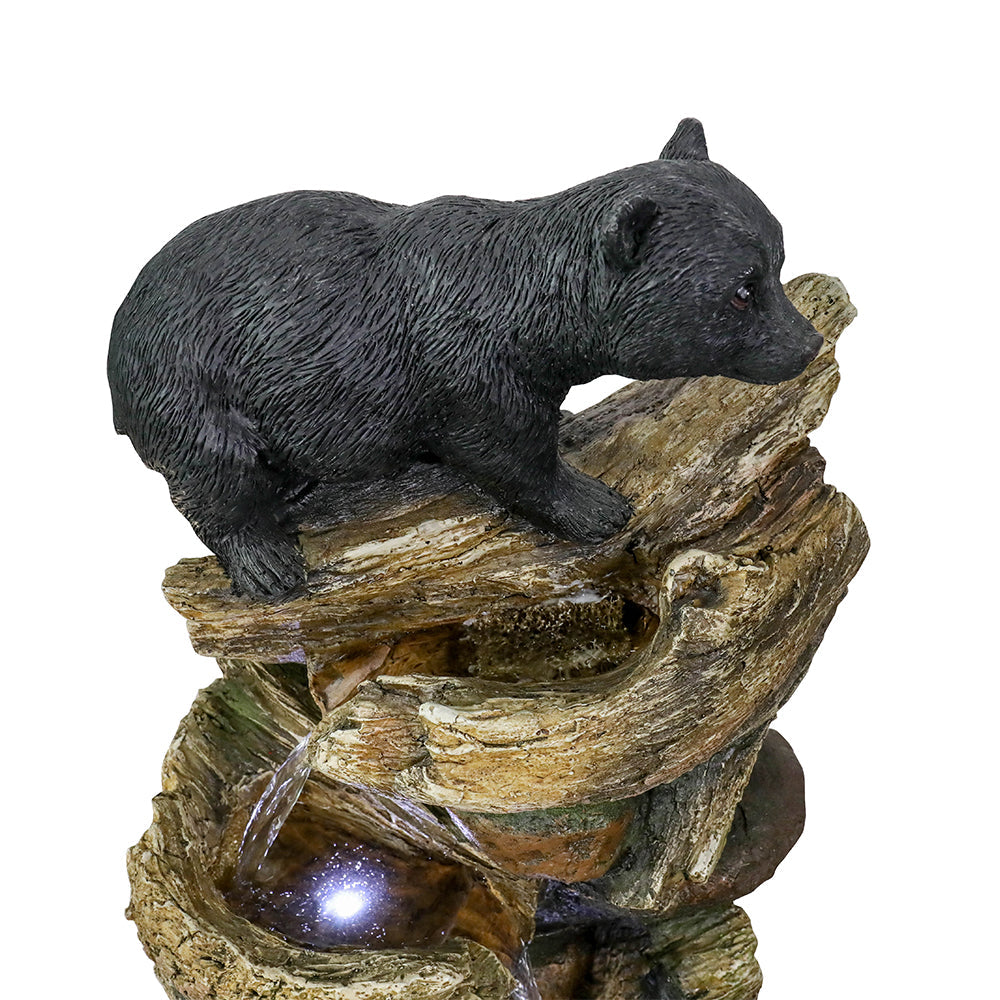 Resin Two Bear Cub Animal Outdoor Water Fountain 39 in dimensions and size