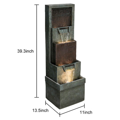 Resin 3 Tier Fountain Modern Outdoor dimensions and size