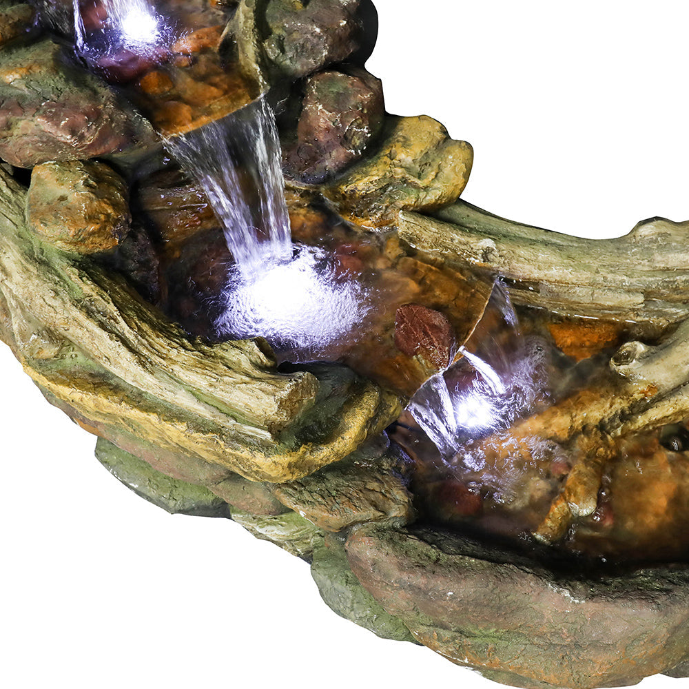 Resin Driftwood Creek Horizontal Outdoor Fountain 39 in in garden setting