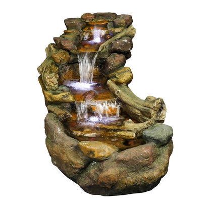 Resin Driftwood Creek Horizontal Outdoor Fountain 39 in full view