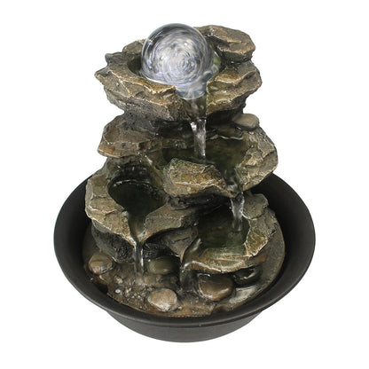 Resin Spinning Orb Tabletop Fountain 8 Inch Color material texture detail