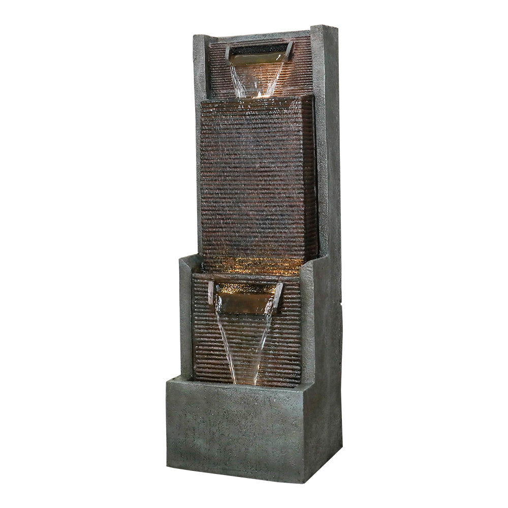 Resin Slim Outdoor Wall Fountain 39 Inch 11 Inch Deep material texture detail