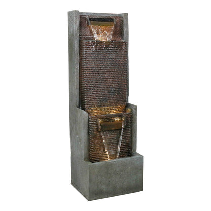 Resin Slim Outdoor Wall Fountain 39 Inch 11 Inch Deep on patio