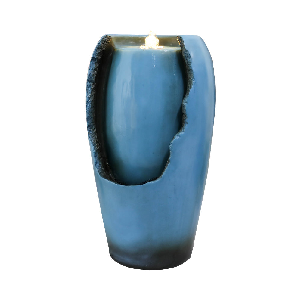Resin Blue Vase Water Fountain Tabletop material texture detail