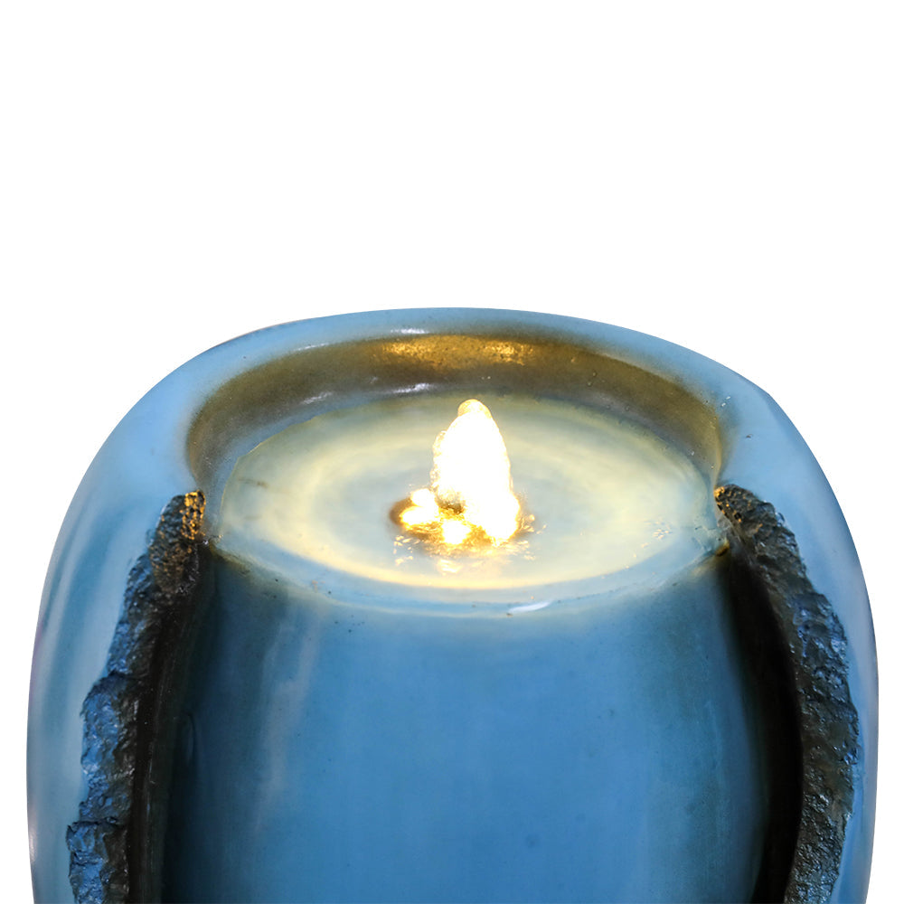 Resin Blue Vase Water Fountain Tabletop